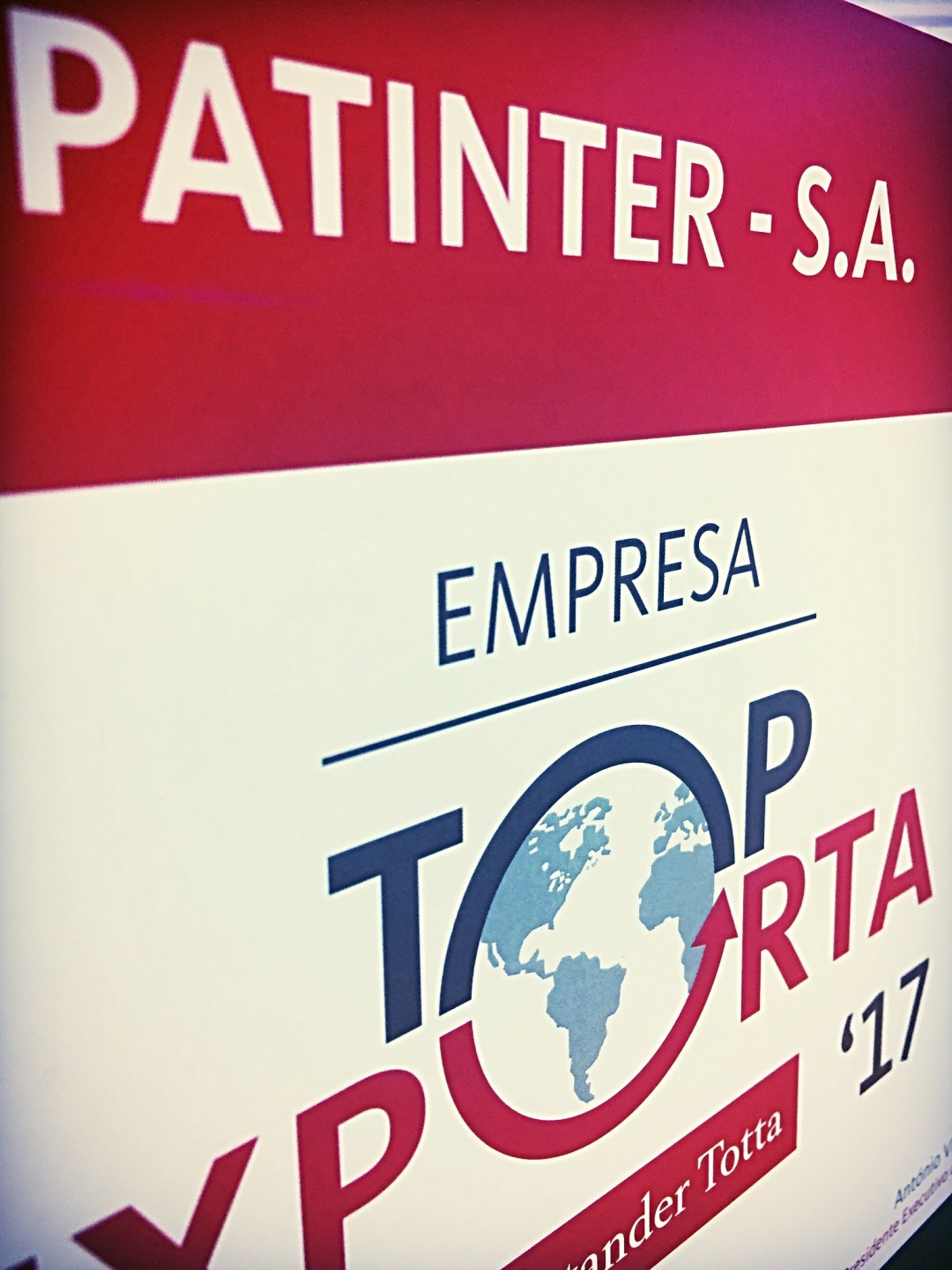 Patinter distinguished with TOP EXPORTA award